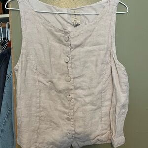 Women's Cream Button-Down Top
